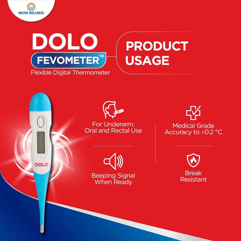 DOLOFEVOMETER Plastic Micro Wellness Dolo Fevometer - Flexible Digital Thermometer - For Easy, Accurate, Reliable & Fast Reading - Image 5