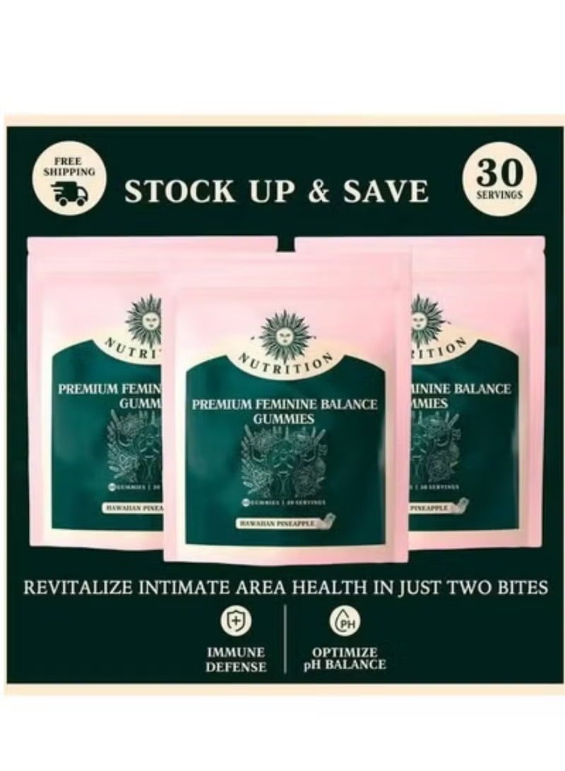 VITAL Feminine Health & Balance Gummies – Hormonal and pH Support for Women of All Ages | 60 Gummies - Image 2