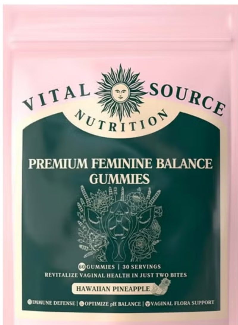 VITAL Feminine Health & Balance Gummies – Hormonal and pH Support for Women of All Ages | 60 Gummies - Image 1