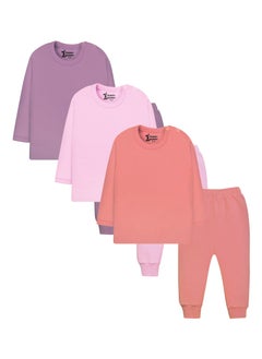 Funny Bunny Pack of 3 Cotton Long Sleeve & Pants Underwear Set for Baby  - Image 1