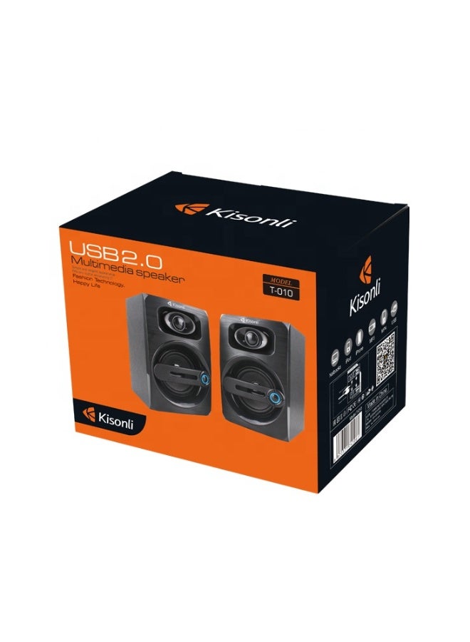 Kisonli T-010 USB 2.0 Multimedia Speaker Fashion Technology Happy life - Image 3