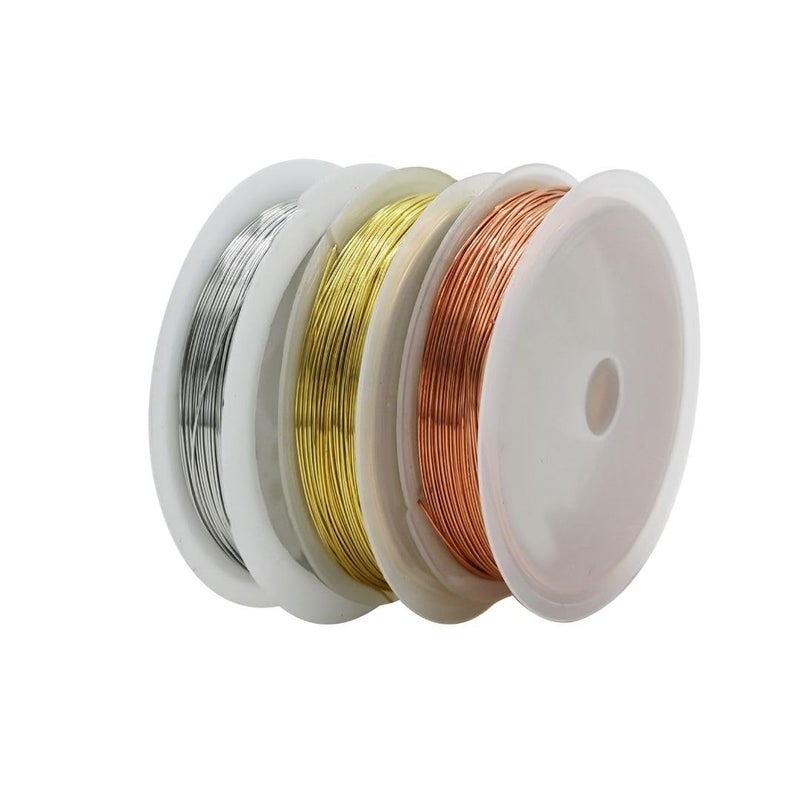 SATRA TRADERS Jewellery Copper Wire Tarnish Proof Brass Bendable Metal Wire for Jewellery Making Sculpting Modelling Crafts Wire Weaving & Wrapping |Size : 0.8 Approx 3-4mtr | Qty : 1pc | Rosegold - Image 3