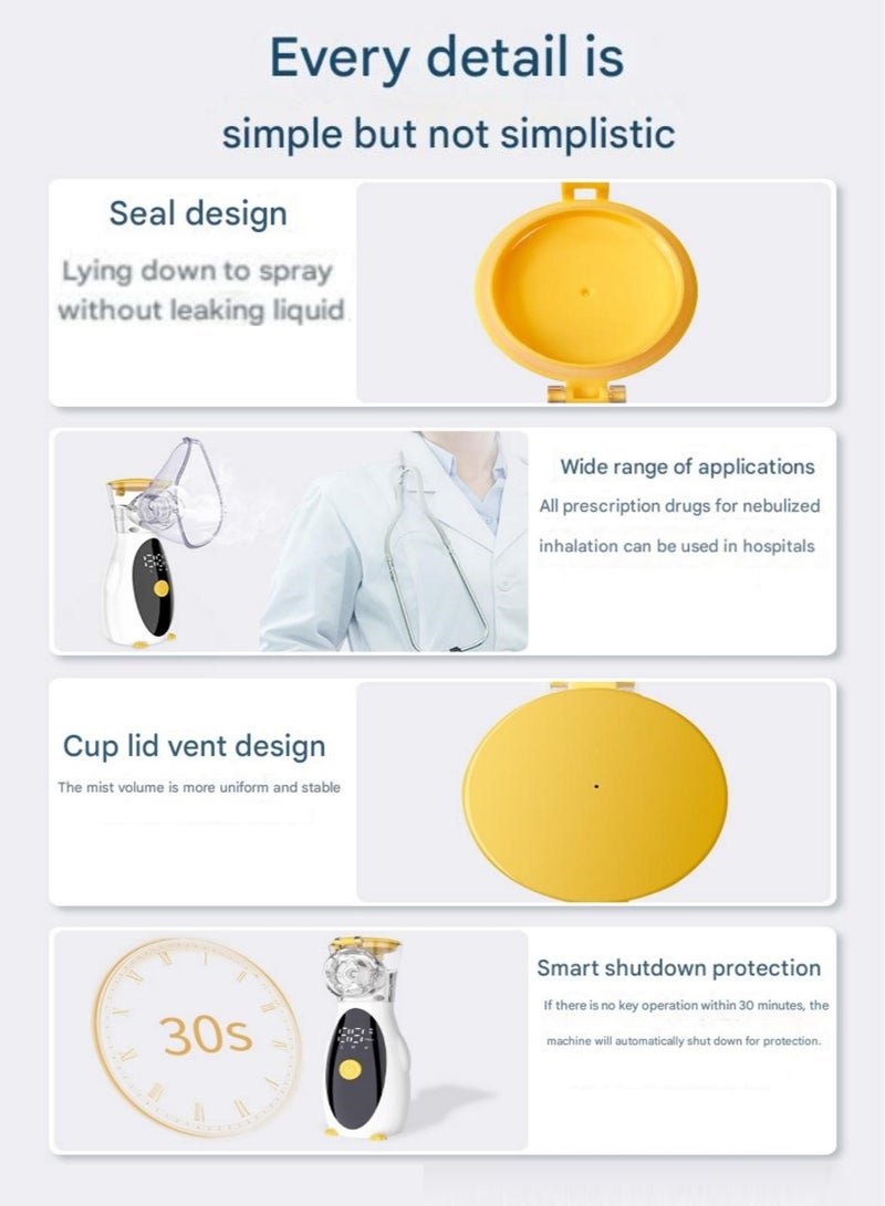 ANRIKKA Portable Cartoon Nebulizer With A Thermometer,Mini Vaporizers Handheld Atomizers for Adults and Children Travel Nebulizer Steam Inhalator Low Power - Image 3