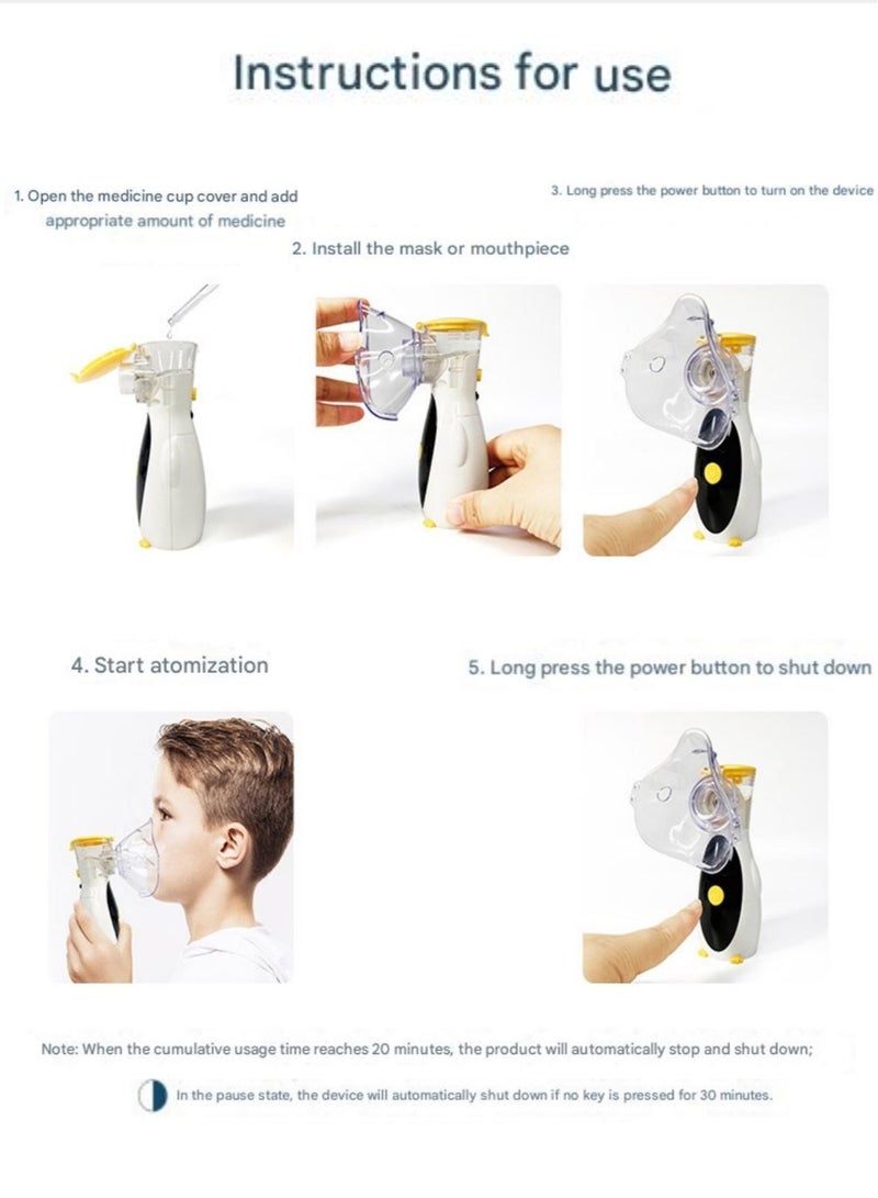 ANRIKKA Portable Cartoon Nebulizer With A Thermometer,Mini Vaporizers Handheld Atomizers for Adults and Children Travel Nebulizer Steam Inhalator Low Power - Image 2