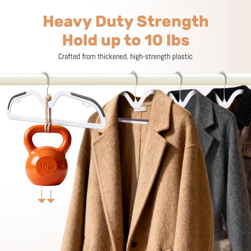 Sishynio 20 Pack Short Neck Plastic Hangers, Heavy Duty Clothes Hangers with Non-Slip Pads,Space Saving Closet Organizer for Shirts, Coats, Pants (Grey) - Image 5