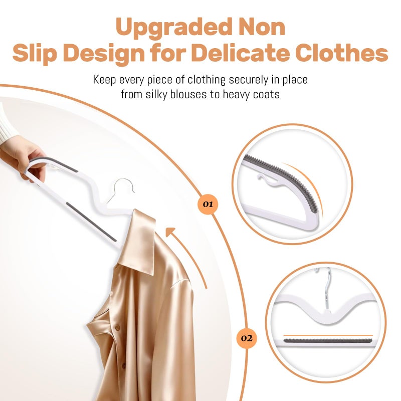 Sishynio 20 Pack Short Neck Plastic Hangers, Heavy Duty Clothes Hangers with Non-Slip Pads,Space Saving Closet Organizer for Shirts, Coats, Pants (Grey) - Image 4