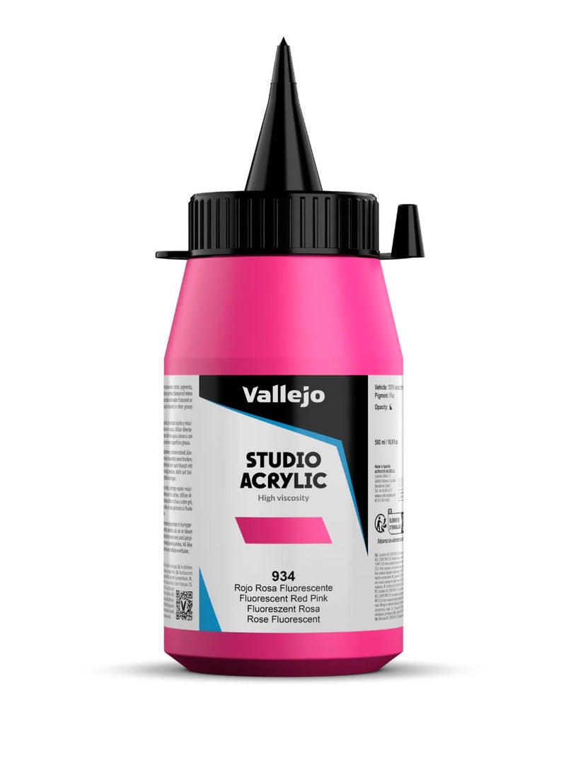 فاليجو أكريليك ستوديو أحمر فلوري وردي 500 مل - أكريليك فنان نيون وردي كبير - (23934)