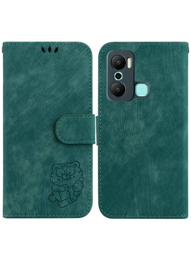 اس-توب جراب لهاتف Infinix Hot 20 Play مصنوع من الجلد المنقوش بنقشة النمر الصغير - Image 1