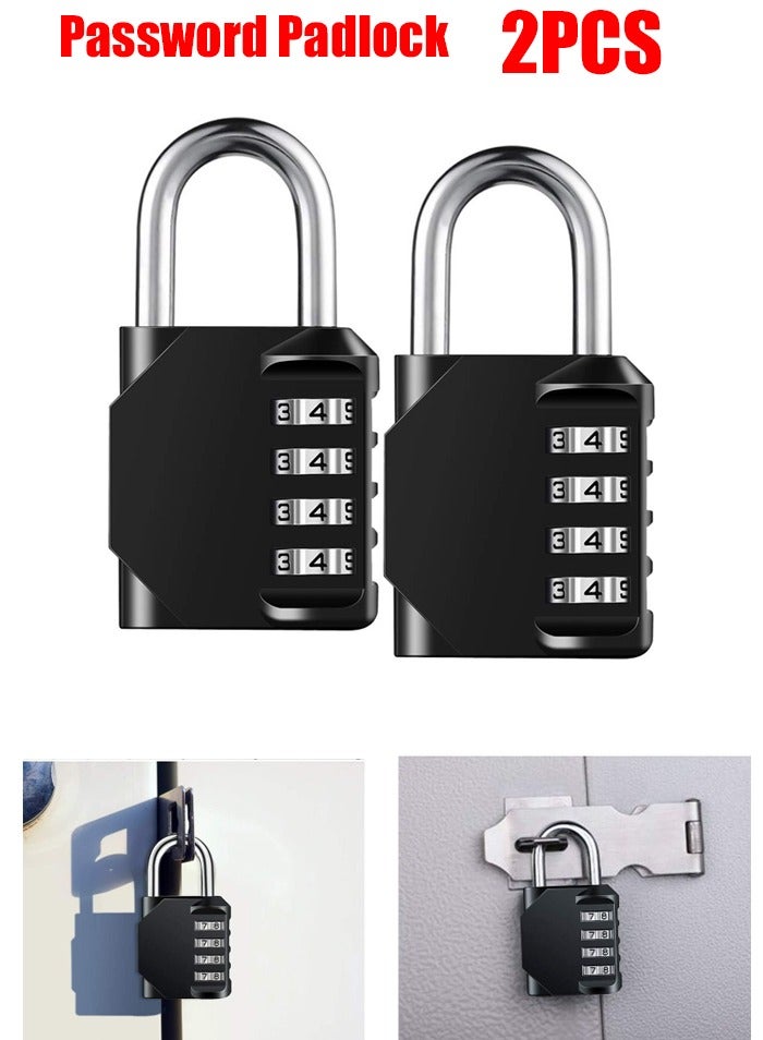2 Piece Combination Lock,4 Digit Resettable Padlock with Combination,Waterproof Heavy Duty Combination Padlock for School Gym Lockers, Gates, Tool Boxes, Employee Padlocks，40*32mm - Image 1