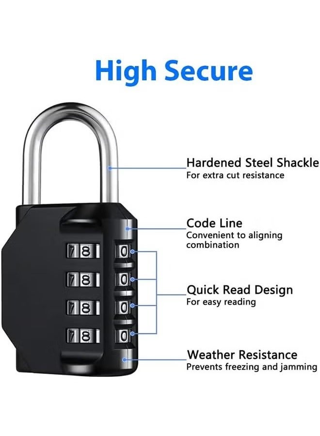 2 Piece Combination Lock,4 Digit Resettable Padlock with Combination,Waterproof Heavy Duty Combination Padlock for School Gym Lockers, Gates, Tool Boxes, Employee Padlocks，40*32mm - Image 4