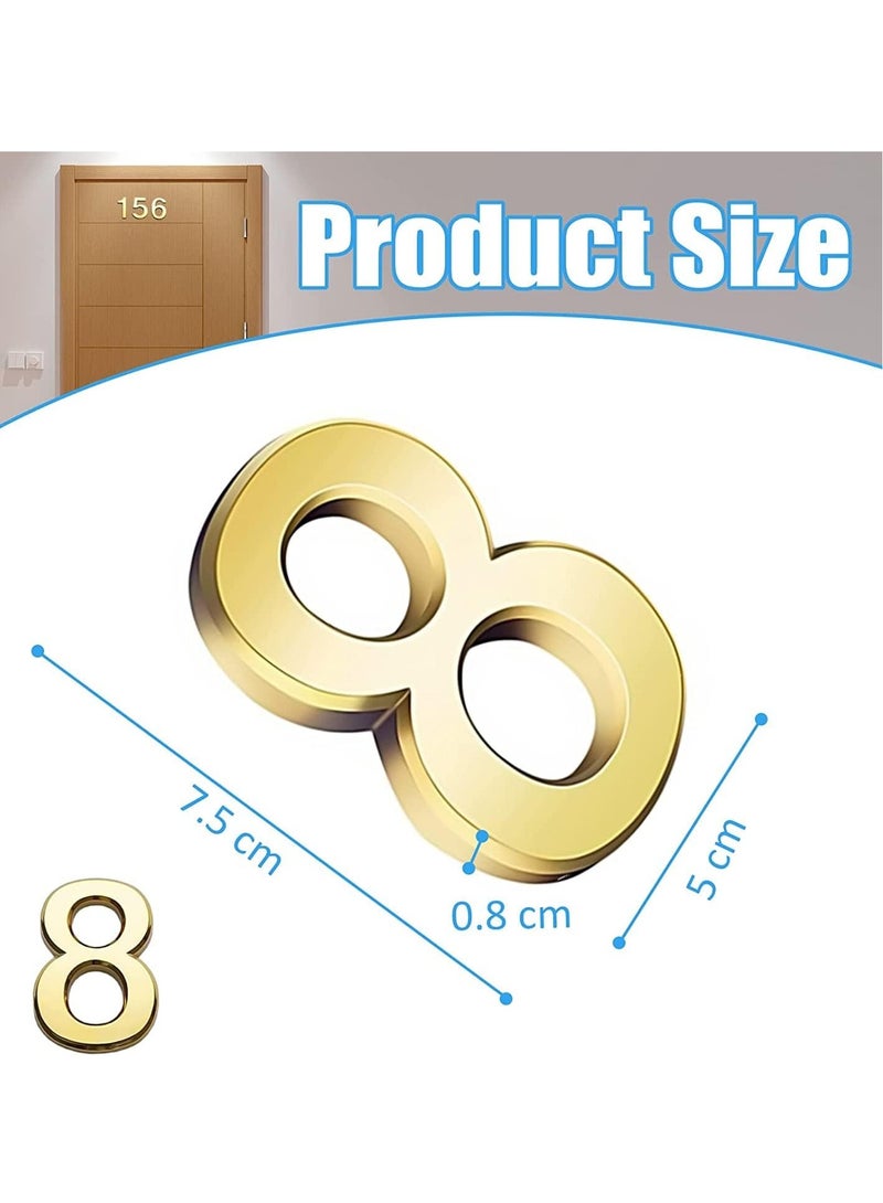 Self Adhesive 3D House Door Number Waterproof Mailbox Sticker Number for House Apartment Mailbox Hotel Office Number 8 - Image 2