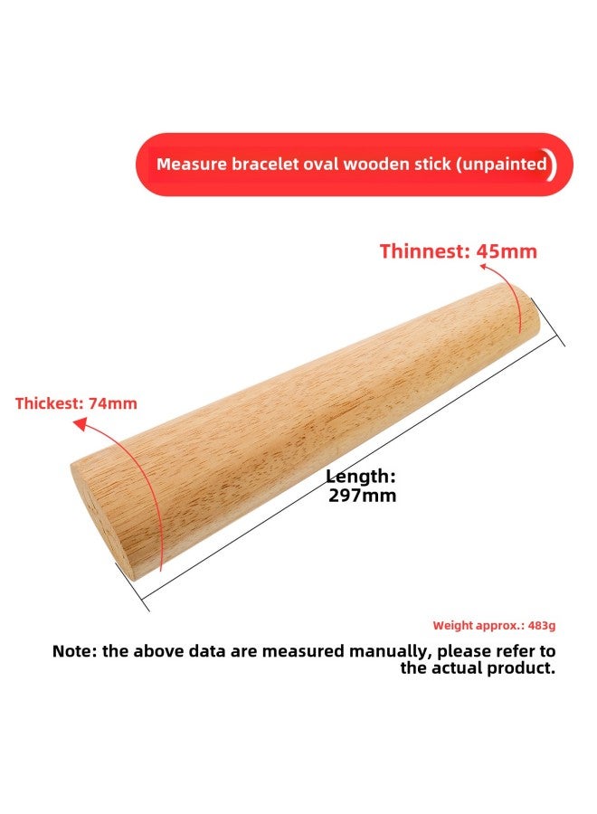 Plastic Bracelet Stick Bracelet Wooden Stick Measurement Wooden Stick Plastic Expansion Correction Repair Wrist Size Size Tool-Model:Measuring Bracelet Oval Wooden Stick (unpainted)  - Image 1