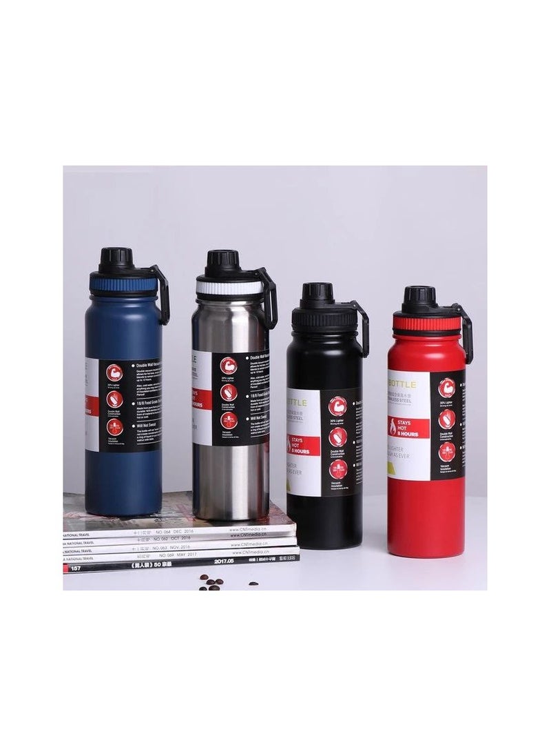 Generic - Stainless thermos bottle with a strainer for filtering tea and herbs, strong handle, easy to hold, available in red color IR - Image 1