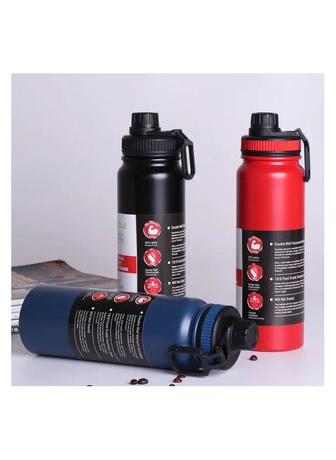 Generic - Stainless thermos bottle with a strainer for filtering tea and herbs, strong handle, easy to hold, available in red color IR - Image 1