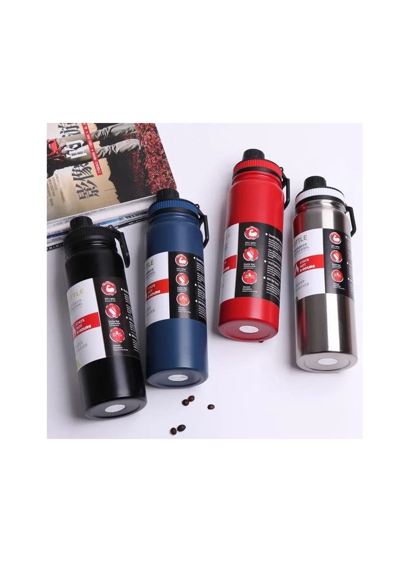 Generic - Stainless thermos bottle with a strainer for filtering tea and herbs, strong handle, easy to hold, available in red color IR - Image 1