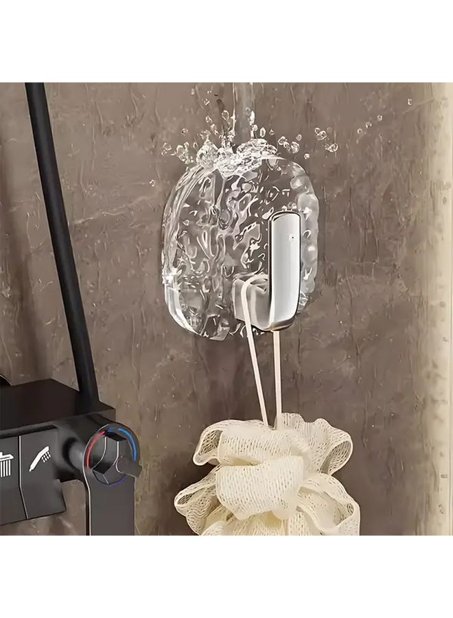 Golden 4PCS No Drill Water Ripple Wall Hooks Self Adhesive Damage Free for Keys Towels - Image 3