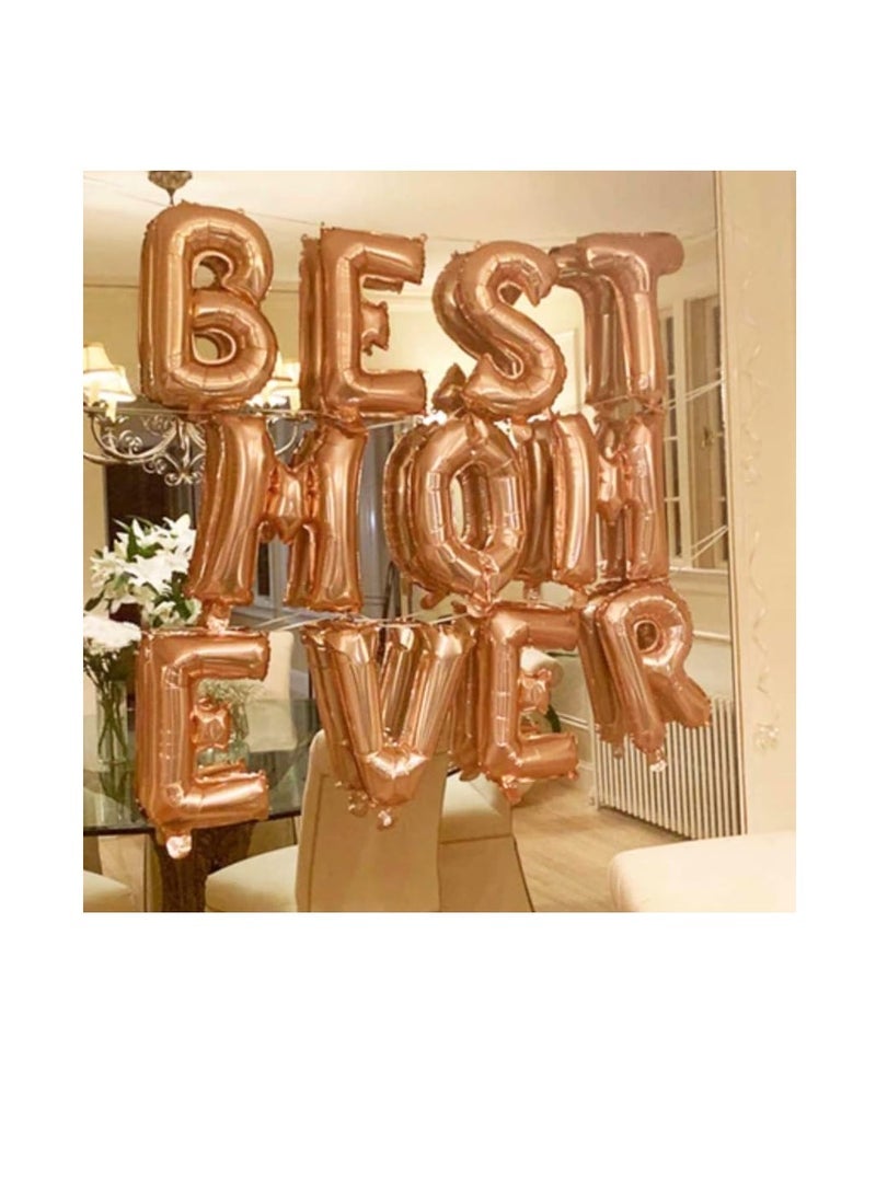 Party with Emma Rose Gold Letter A to Z Balloons 32 inch Large Alphabet Balloons Rose Gold Helium Foil Letter Balloon Banner for Birthday Party Anniversary Wedding Decoration (Rose Gold-U) - Image 3