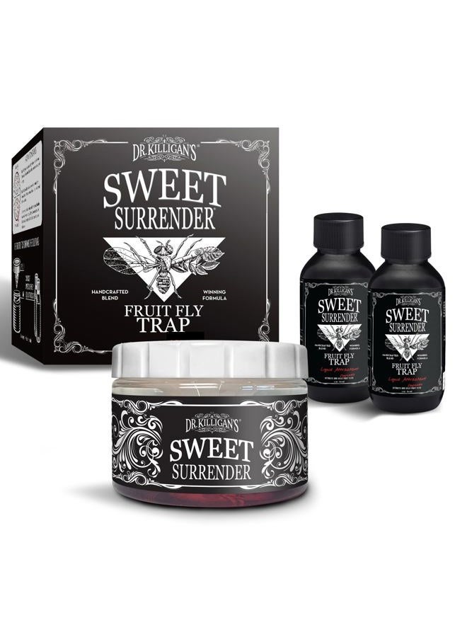 Dr. KILLIGAN'S Sweet Surrender - Fruit Fly Trap for Indoors, Home and Kitchen - Trap with Liquid Bait and Lure - Powerful Fruit Fly Attractant - Image 1