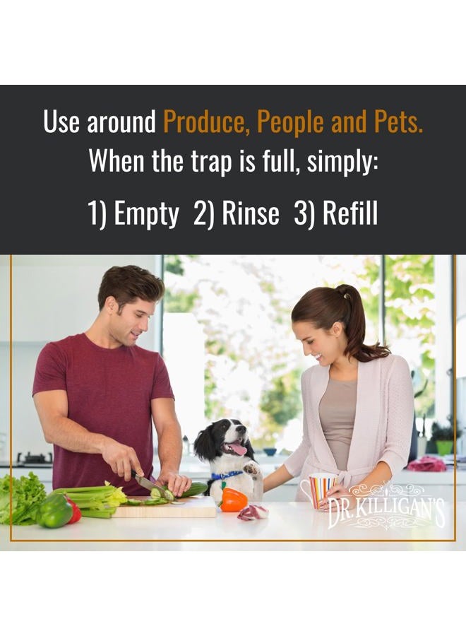 Dr. KILLIGAN'S Sweet Surrender - Fruit Fly Trap for Indoors, Home and Kitchen - Trap with Liquid Bait and Lure - Powerful Fruit Fly Attractant - Image 5