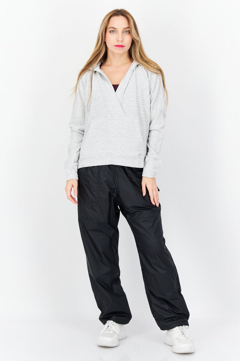 Marc New York Women Hooded Plain Sweater, Grey - Image 2