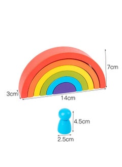 Y&D Rainbow Blocks, Wooden Building Educational Fun Blocks Stacking Toys, Set Good Gifts for Children  - Image 2