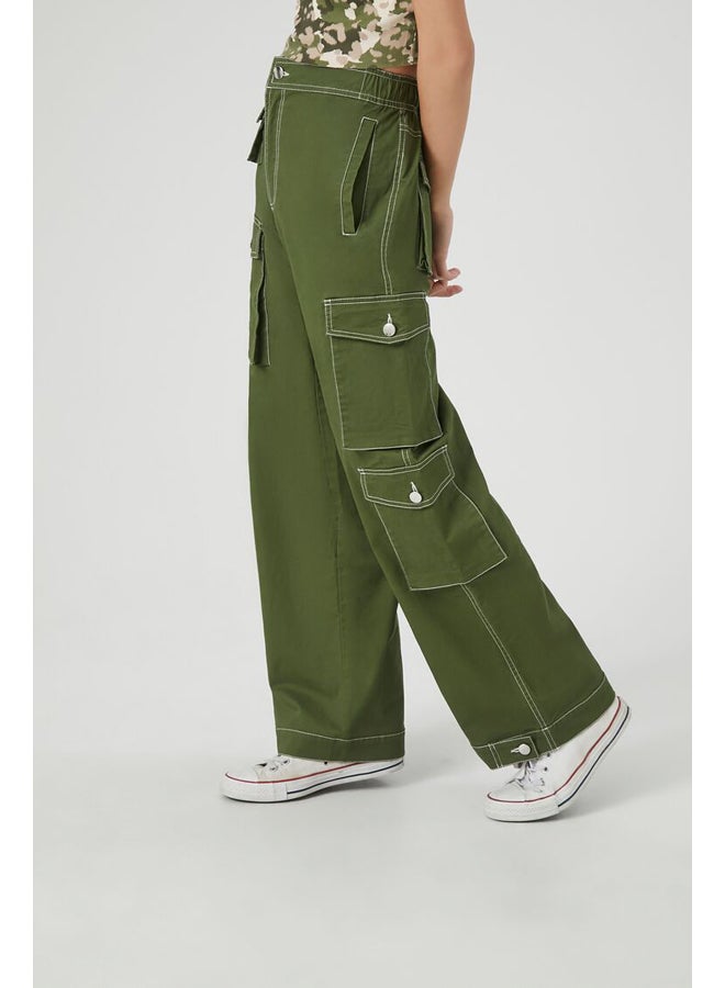 FOREVER 21 Twill High-Rise Cargo Pants - Image 3