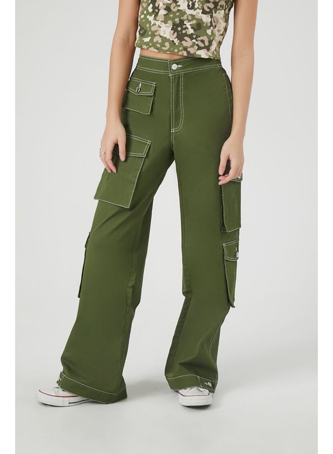 FOREVER 21 Twill High-Rise Cargo Pants - Image 2