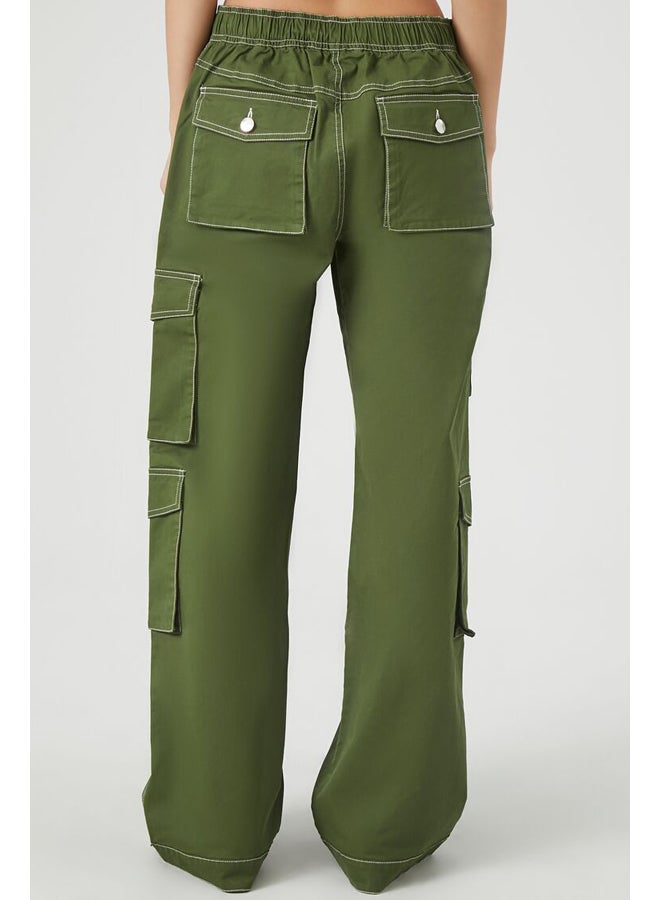 FOREVER 21 Twill High-Rise Cargo Pants - Image 4
