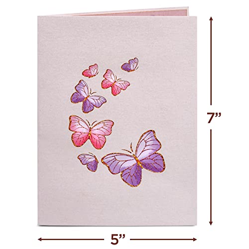 Paper Love Butterfly Birthday Cake, 3D Pop Up Birthday Card, For Adults or Kids - 5"x7" Cover - Includes Envelope and Note Tag - Image 2