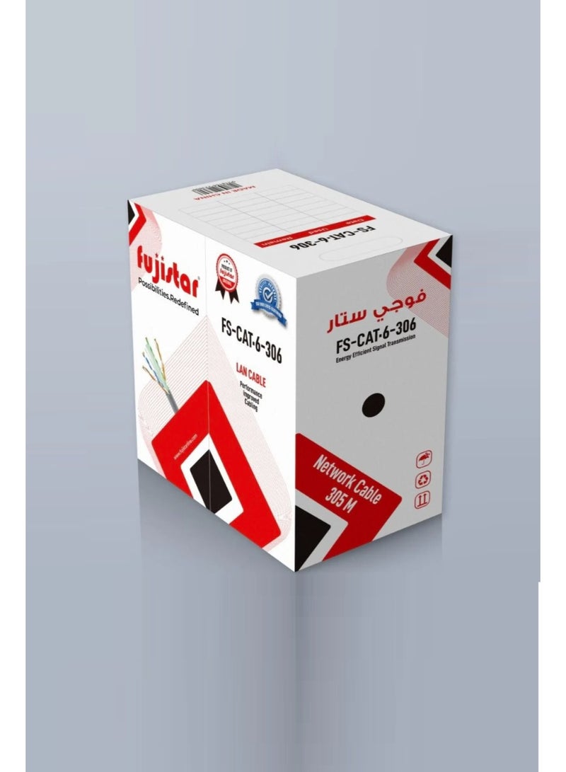 fujistar Premium CAT 6 Ethernet Cable – High-Speed Data Cable, 300M - Image 2