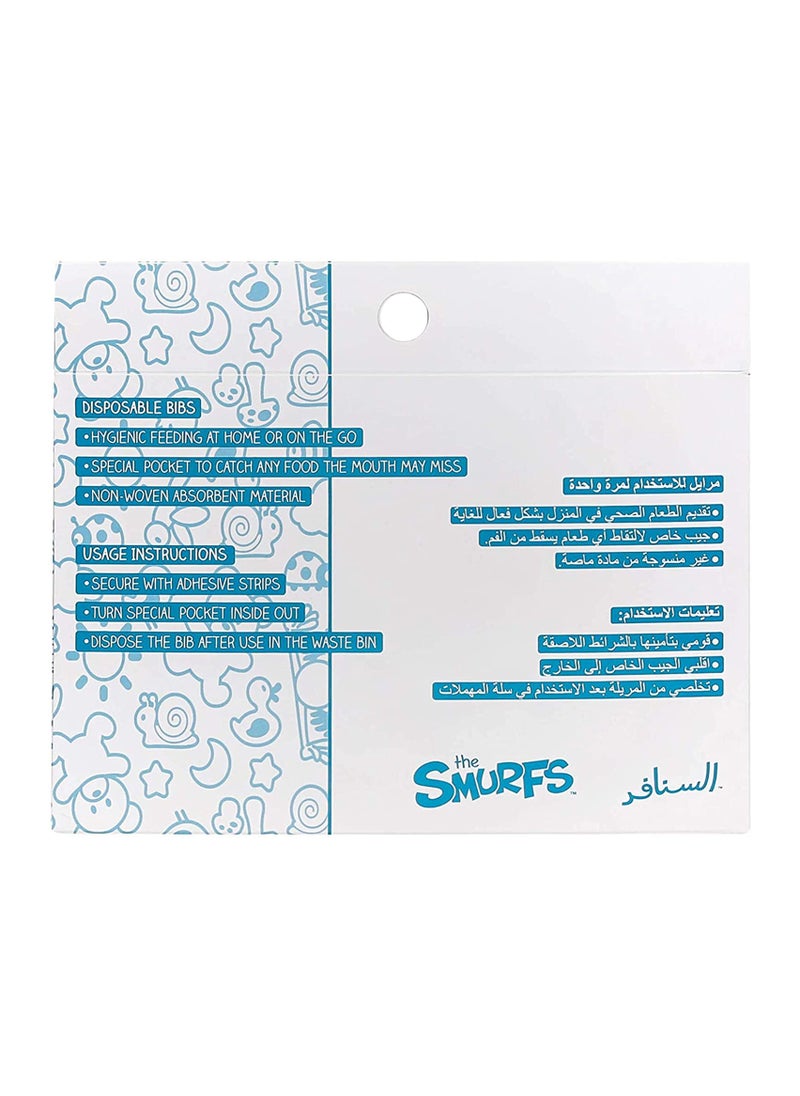 THE SMURFS - Smurfs Smurf - Box of 20 Disposable Bibs, Baby Disposable Bibs, Infant bibs, Travel baby bibs - Image 1