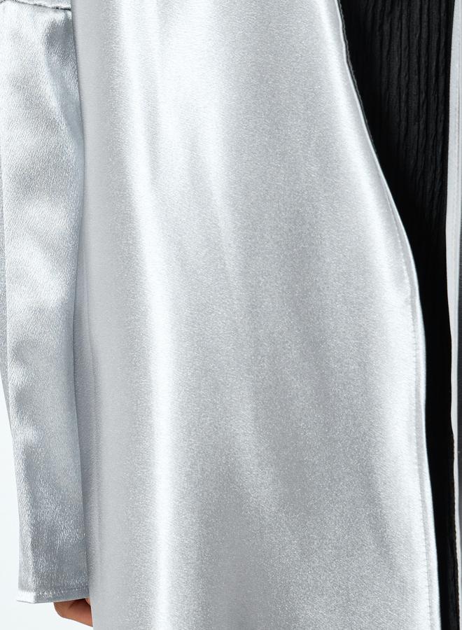 Take Two Women Silver Solid Long Sleeve Abaya - Image 3