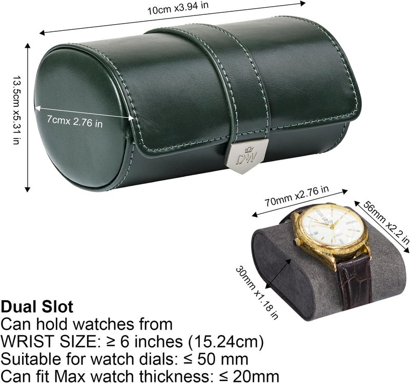 DUKWIN Vegan Leather Watch Roll Traval Case Box with 1 Slots with Removable Pillows and Microfibre Fleece Interior, Portable Watch Display Organizer for Watches/Bracelets for Men & Women - Image 1