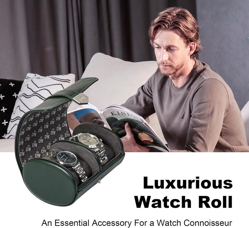 DUKWIN Vegan Leather Watch Roll Traval Case Box with 1 Slots with Removable Pillows and Microfibre Fleece Interior, Portable Watch Display Organizer for Watches/Bracelets for Men & Women - Image 4