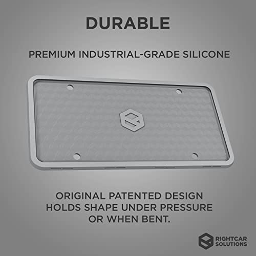 Rightcar Solutions Silicone License Plate Frame | The Original Premium Grade Silicone Car Plate Frame | Rust Proof, Rattle Proof, Weather Proof License Plate Holder (Grey) - Image 2