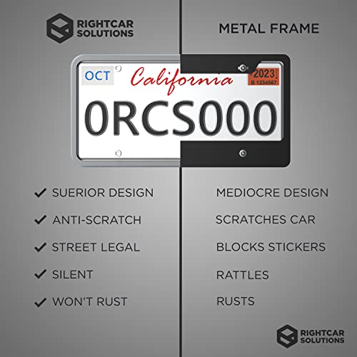 Rightcar Solutions Silicone License Plate Frame | The Original Premium Grade Silicone Car Plate Frame | Rust Proof, Rattle Proof, Weather Proof License Plate Holder (Grey) - Image 4