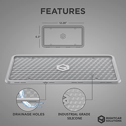 Rightcar Solutions Silicone License Plate Frame | The Original Premium Grade Silicone Car Plate Frame | Rust Proof, Rattle Proof, Weather Proof License Plate Holder (Grey) - Image 3