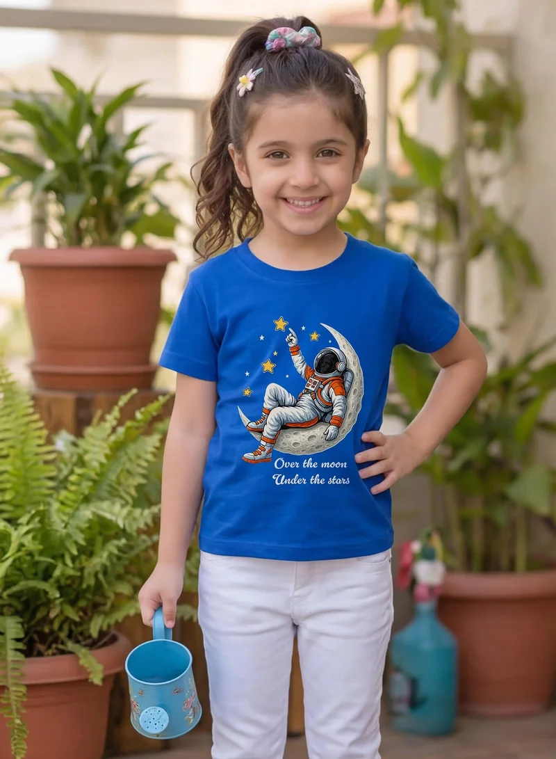 Funkaar Blue Funkaar Moon & Stars Space theme T-shirt for Kids  | Best Price UAE