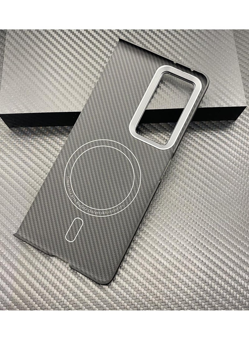 general Case Compatible with Honor Magic V2 Metal Magnetic 600D Real Aramid Carbon Fiber Phone Case Cover For Honor Magic V2 5G - Image 2