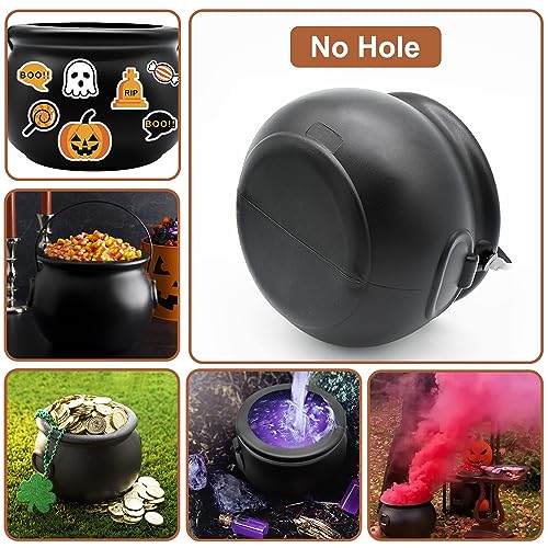 SpinLaLa 8" Plastic Black Cauldron Kettle Halloween Candy Bowl, Large Witch Cauldron Pot Bucket for Halloween Decorations Trick or Treat Party Supplies - Image 3