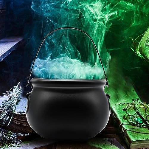 SpinLaLa 8" Plastic Black Cauldron Kettle Halloween Candy Bowl, Large Witch Cauldron Pot Bucket for Halloween Decorations Trick or Treat Party Supplies - Image 4