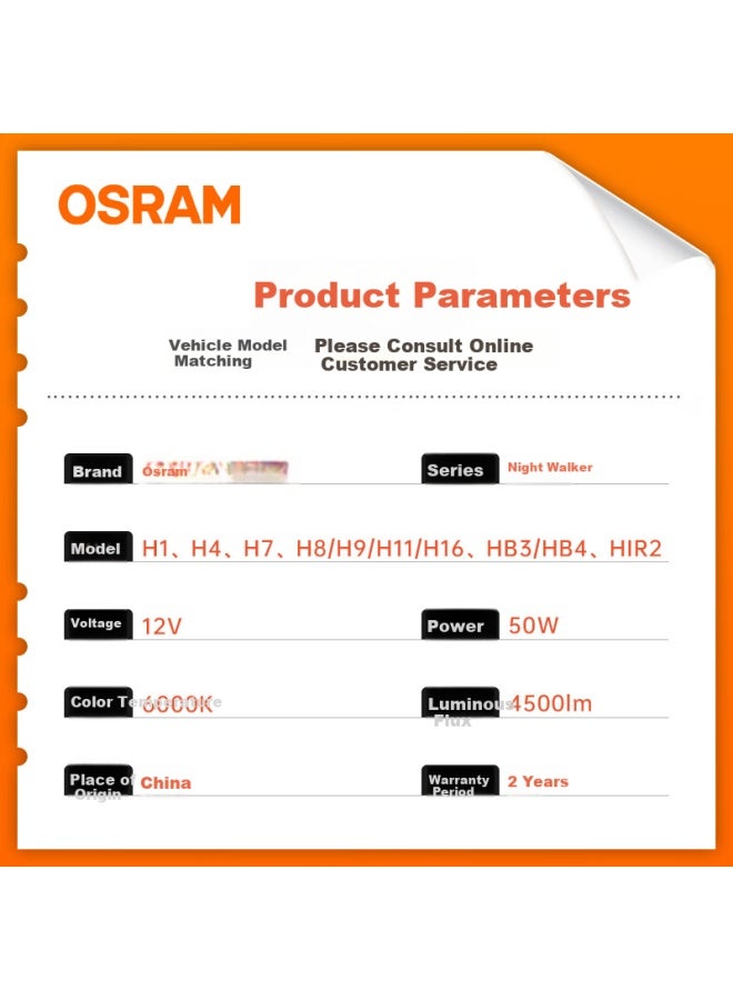 Osram Night Walker Led Car Headlights High And Low Beam H8/h9/h11/h16 Pair 12v/50w - Image 4