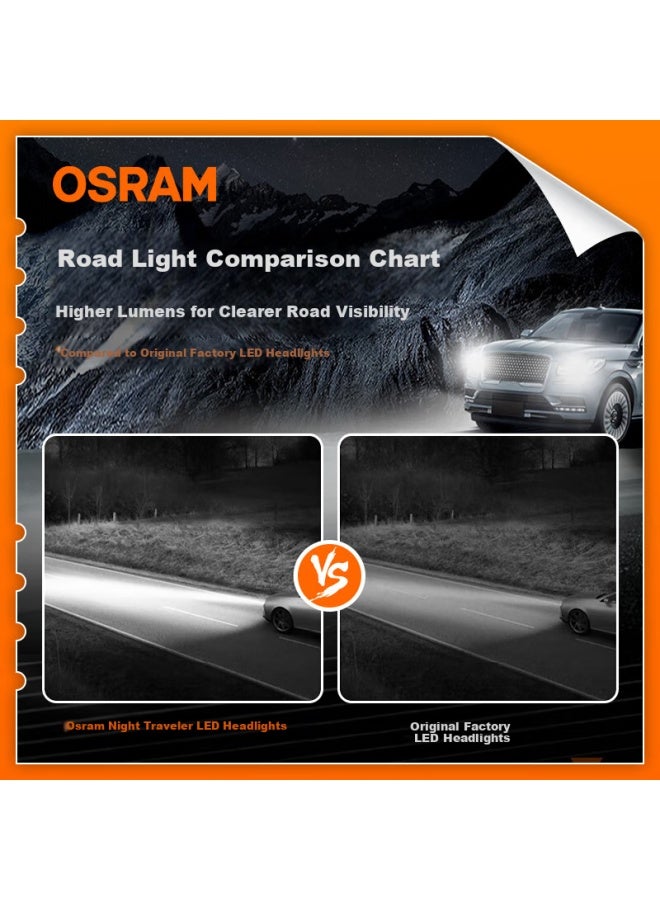 Osram Night Walker Led Car Headlights High And Low Beam H8/h9/h11/h16 Pair 12v/50w - Image 3