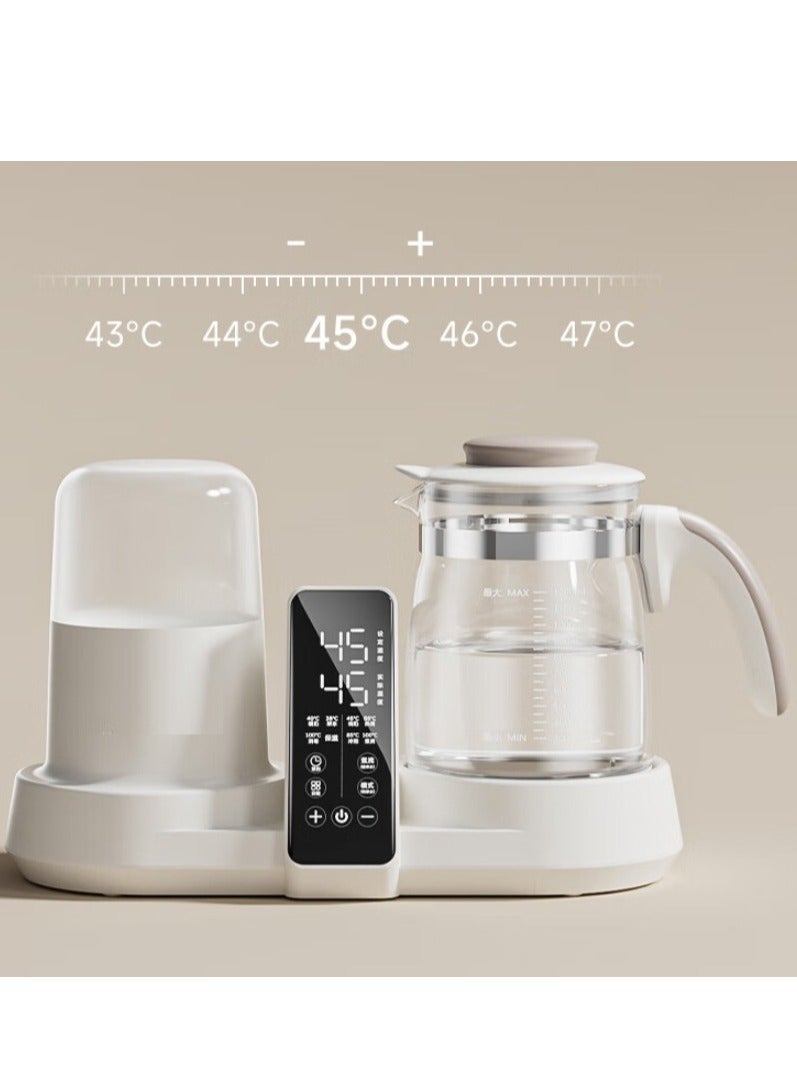 نيهون جهاز نيهون 6 في 1 لتعقيم وتسخين زجاجات الرضاعة مع غلاية كهربائية | شاشة عرض رقمية LED، وعاء زجاجي من البوروسيليكات سعة 1200 مل | لتحضير الحليب والحليب الصناعي وأطعمة الأطفال حديثي الولادة - Image 2