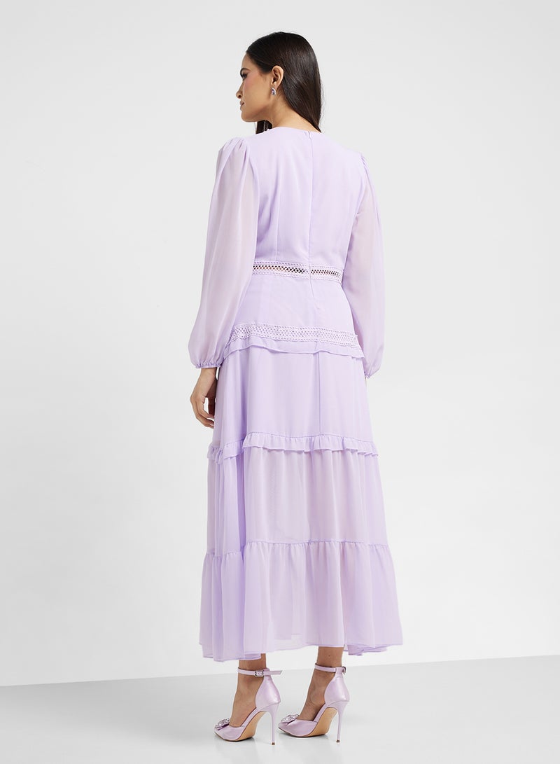 ELLA Puff Sleeve Dress With Tiers - Image 2