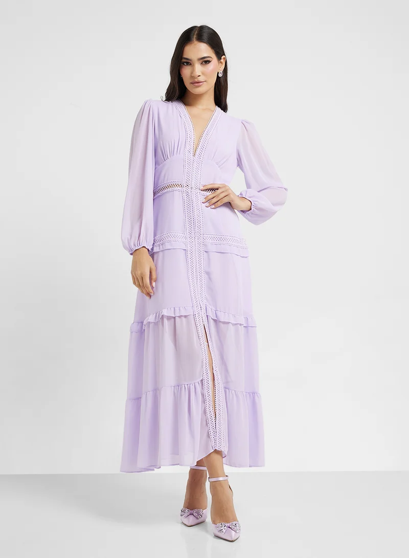 ELLA Puff Sleeve Dress With Tiers
