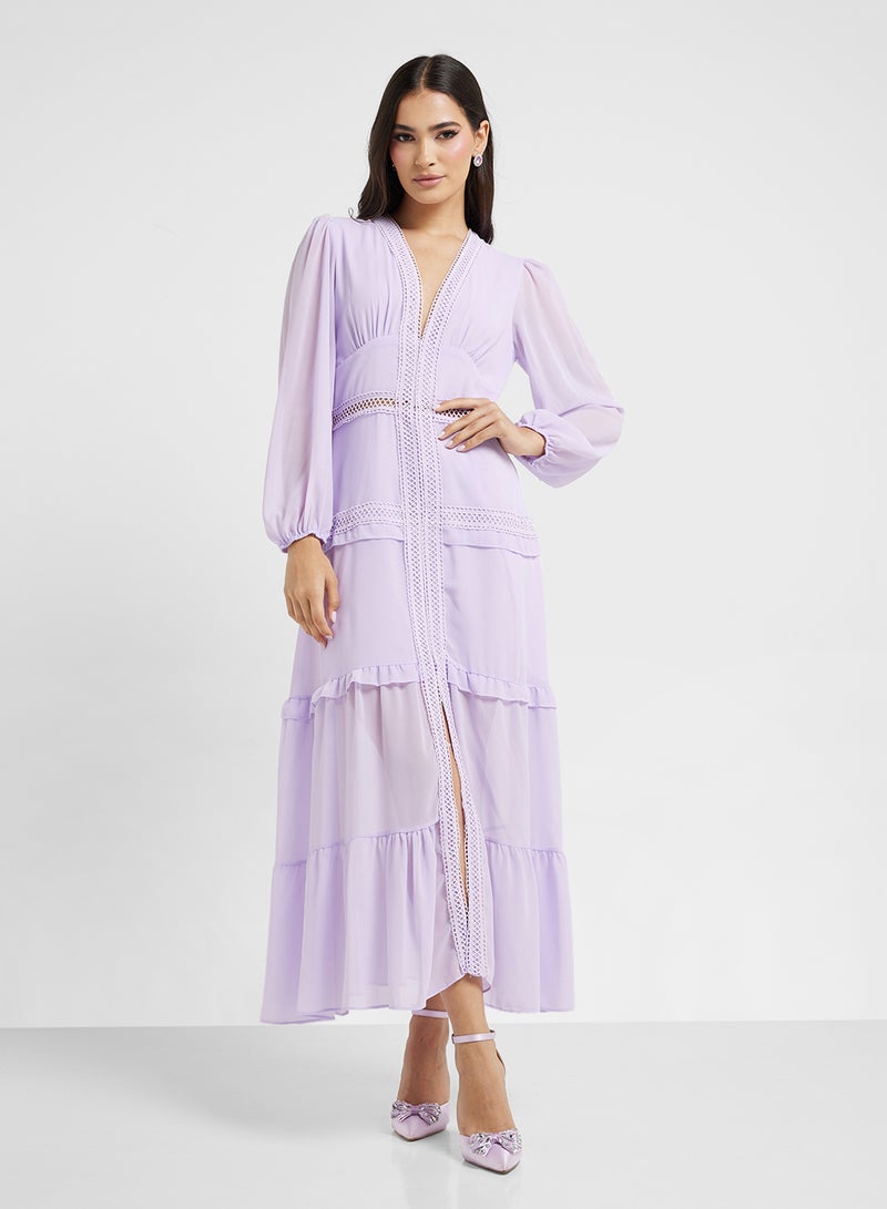 ELLA Puff Sleeve Dress With Tiers - Image 4