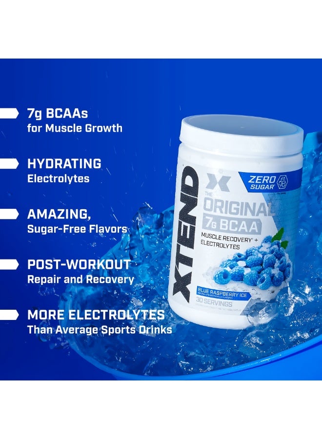 Xtend Original Bcaa Powder Blue Raspberry Ice Zero Calorie 7g Bcaas For Men & Women 30'S