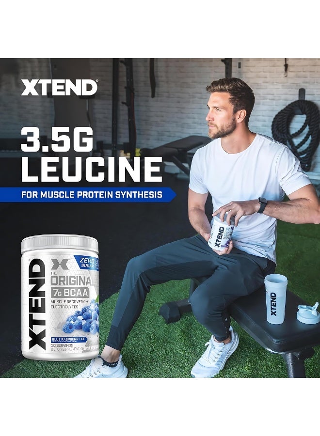 Xtend Original Bcaa Powder Blue Raspberry Ice Zero Calorie 7g Bcaas For Men & Women 30'S