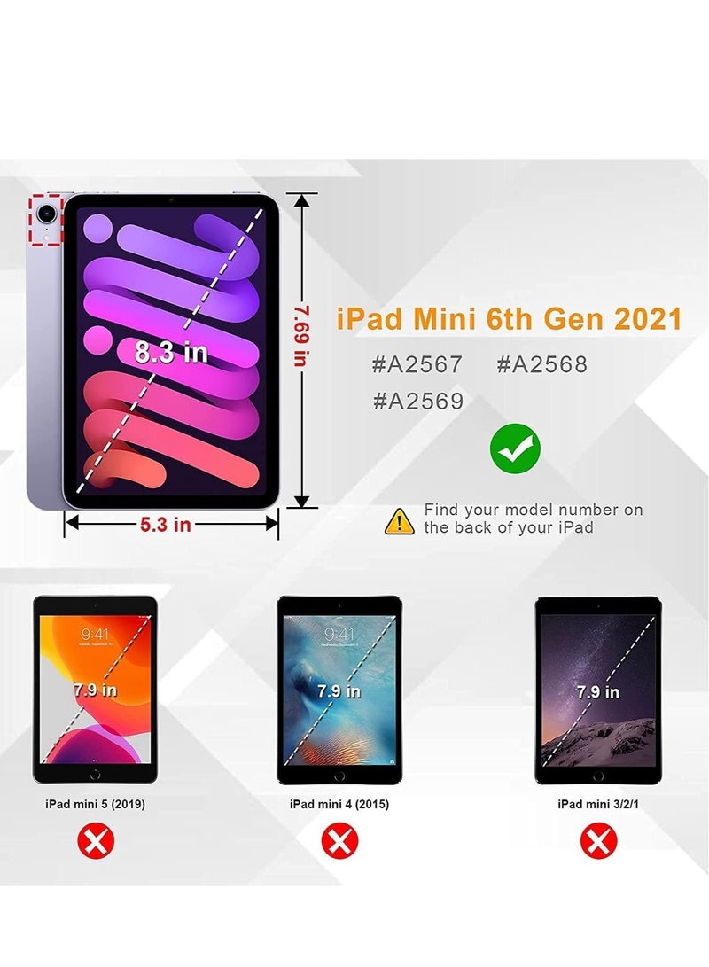 ELTRAZONE Rotating Case for iPad Mini 6 (6th Generation 8.3 Inch) - 360 Degree Swiveling Stand Protective Back Cover, Auto Wake/Sleep Feature for iPad Mini 6 2021 Model (BLue) - Image 4